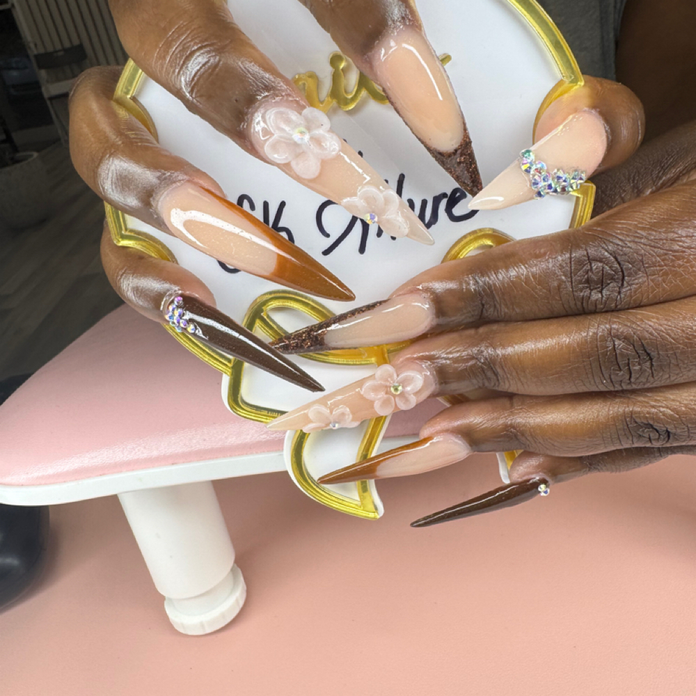 Marble/3D Flower Nail Art at SK Allure Experience in Norfolk, VA