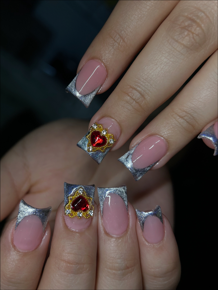 Cateye French Tips at The Nail Cave in Philadelphia, PA