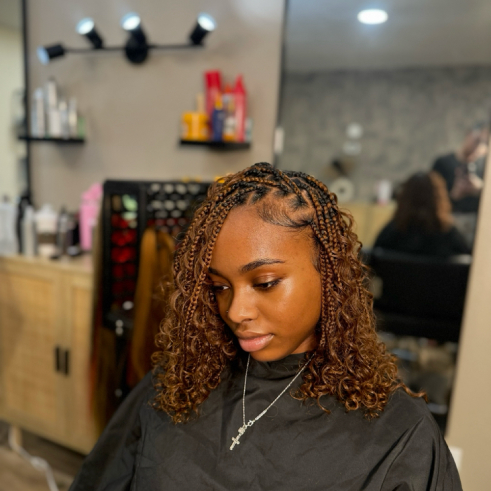 Small Boho Knotless Bob at New Era Studios in San Antonio, TX