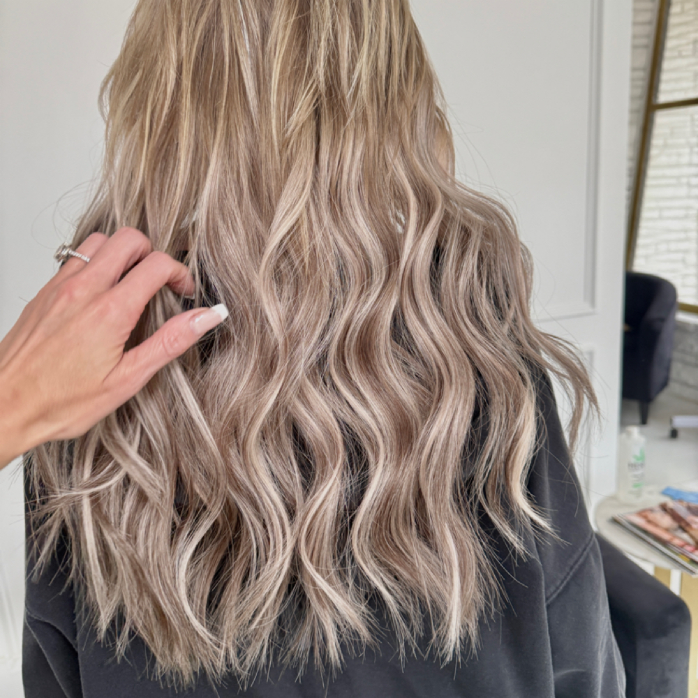 Roots And Face Framing Highlights at Michelle Gallegos in Cheyenne, WY