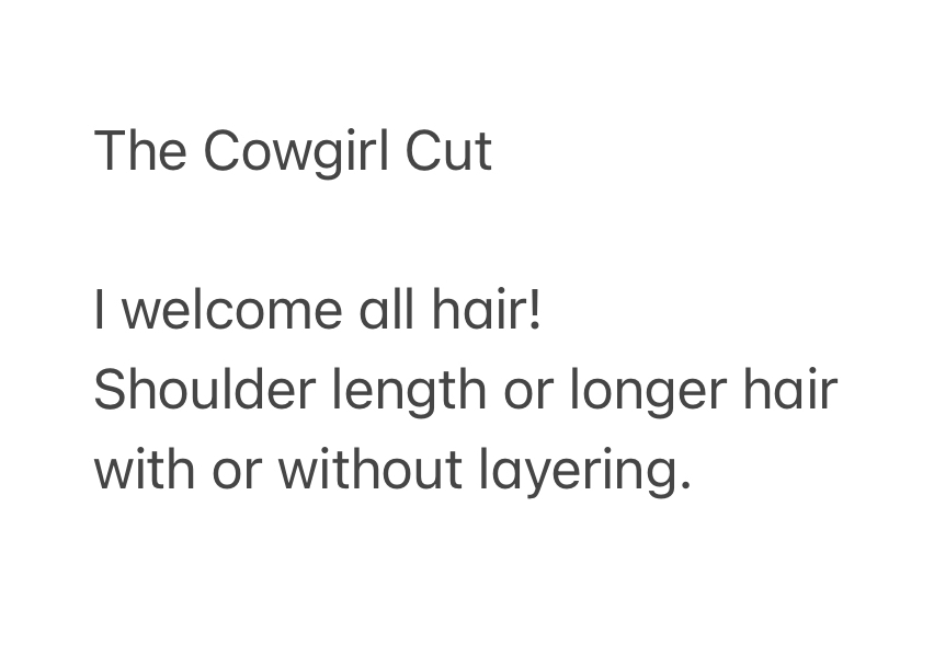 The Cowgirl Cut