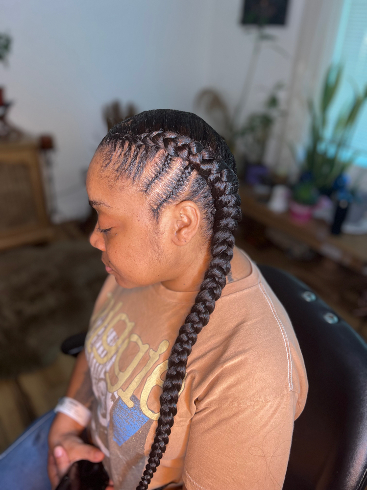 2 Feed-In Braids at Your Divine Braider in Citrus Heights, CA