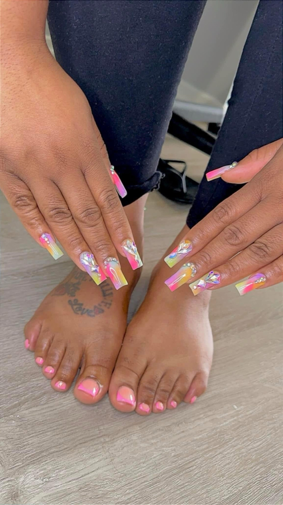 Medium Nail & Toe Freestyle at BoujieeBoss Nails in Memphis, TN