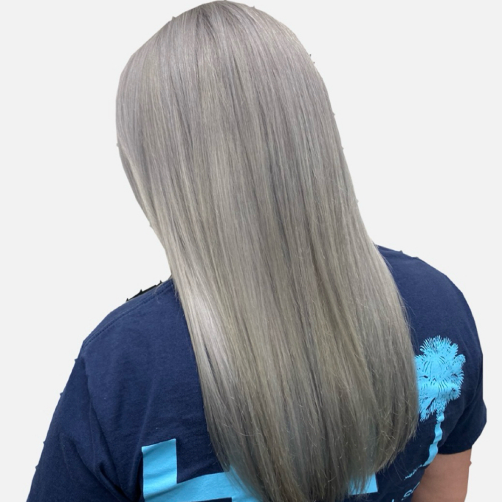 Lighten(bleach)/tone & Haircut/Dry