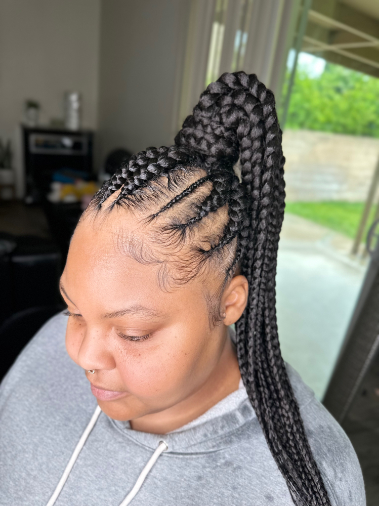 MEDIUM BRAIDS INTO PONYTAIL