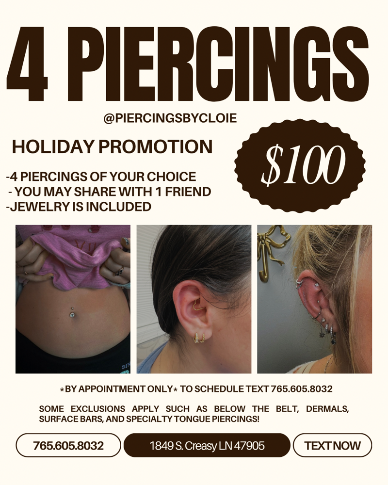 holiday 4 piercing w/ minor