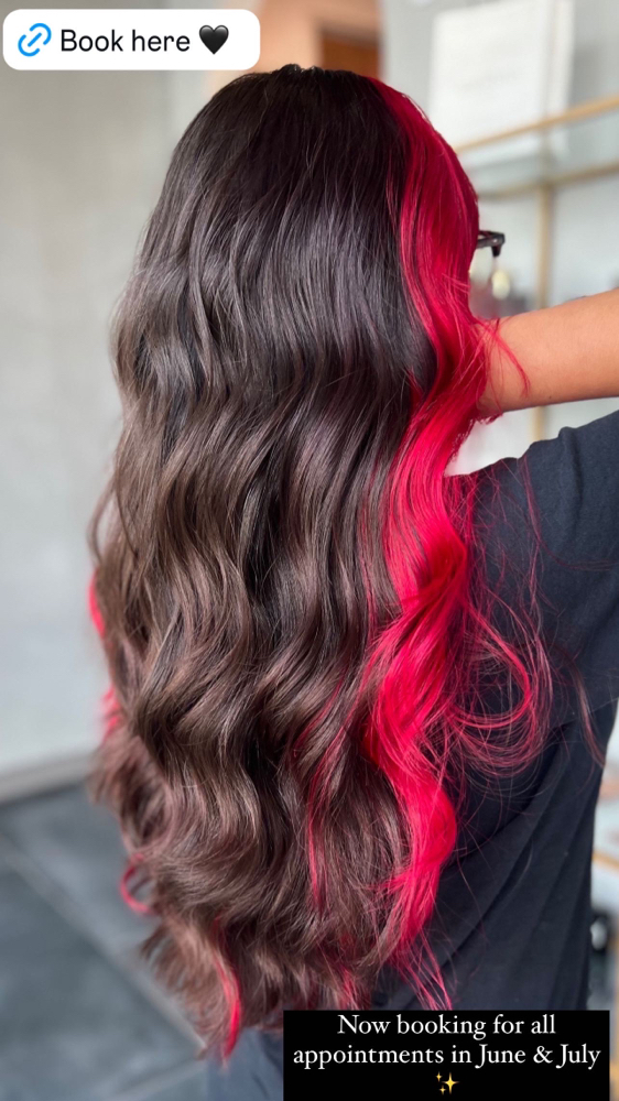 Peek-a-Boo Vivid Color at Aesthetic Makeup & Hair in Houston, TX