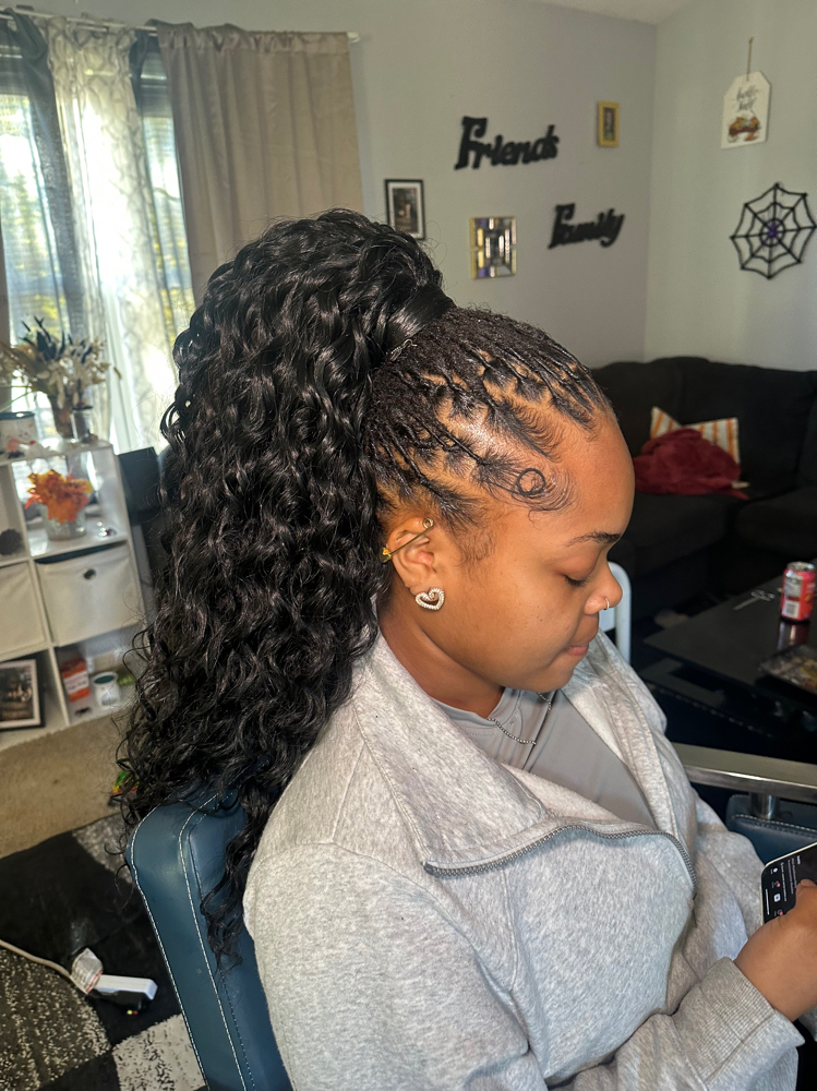 Curly Ponytail On Locs at Estrebeautyy in Columbia, MO