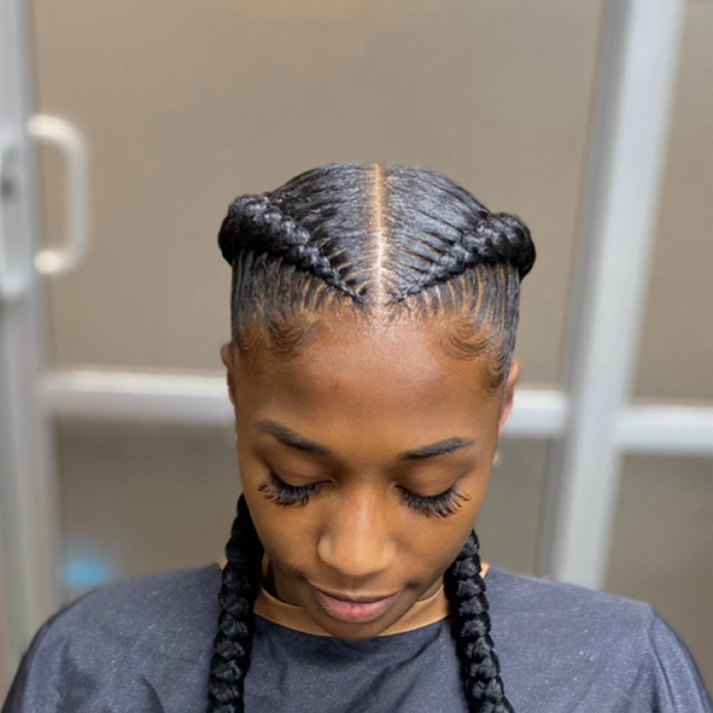 Two French Braids at Finesse Braids & Beauty + in Spring, TX