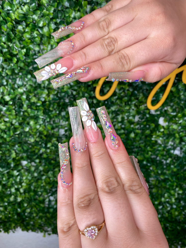 Ex long with 3-D flowers & Diamonds