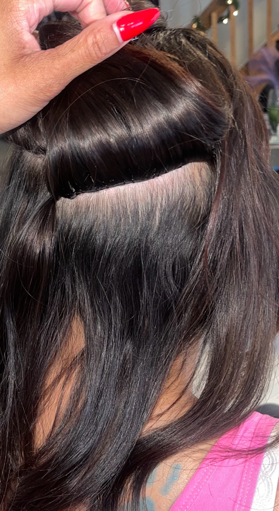 Invisible Beaded Weft Install