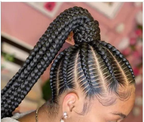 Braided ponytail styling at IEBIA STYLES in Wasilla, AK