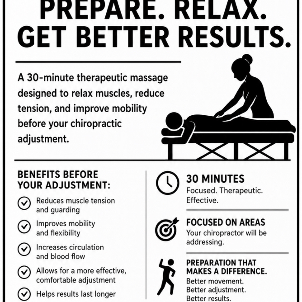 30 Minute Pre-Adjustment Massage at Gall Therapeutics in Wales, WI