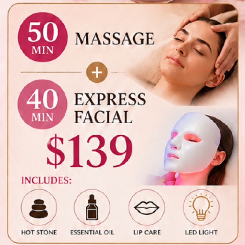 50mims Body Massage+40mins Facial at Soothing Studio in The Colony, TX