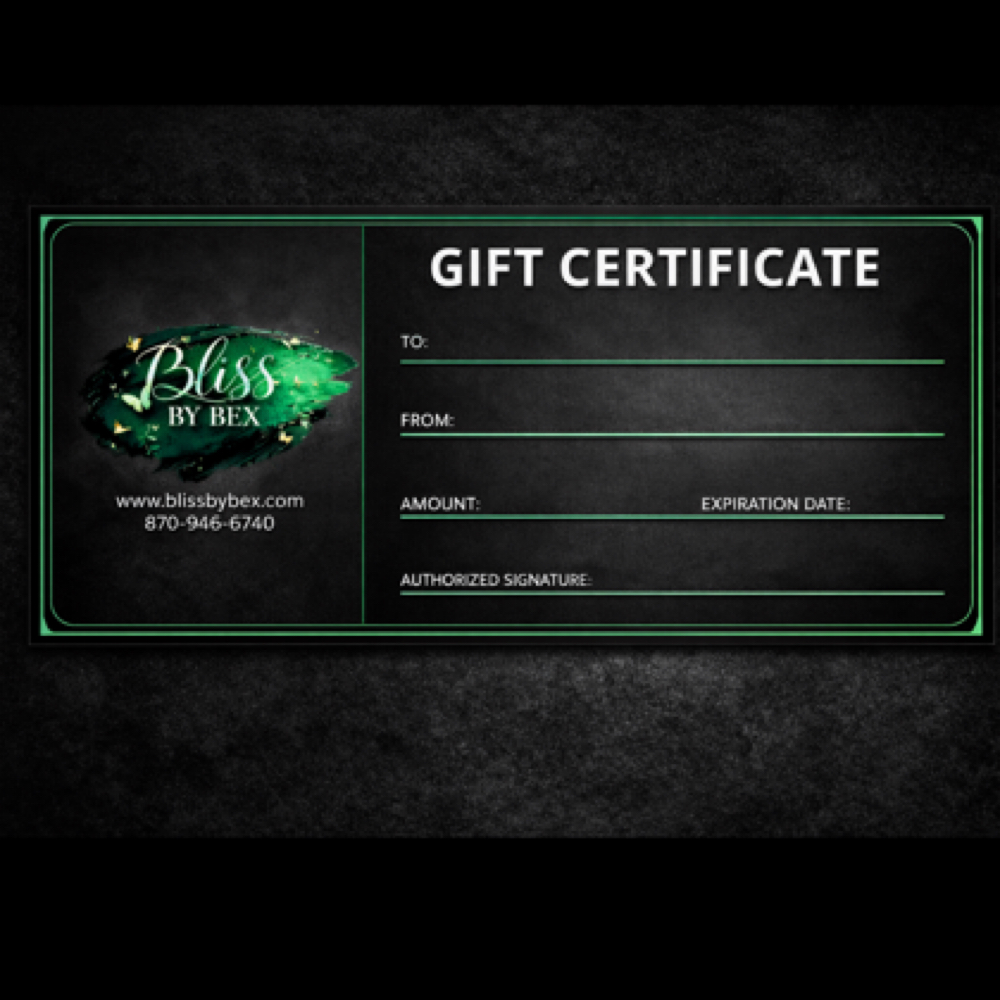 Gift Cards at Bliss By Bex in Dewitt, AR