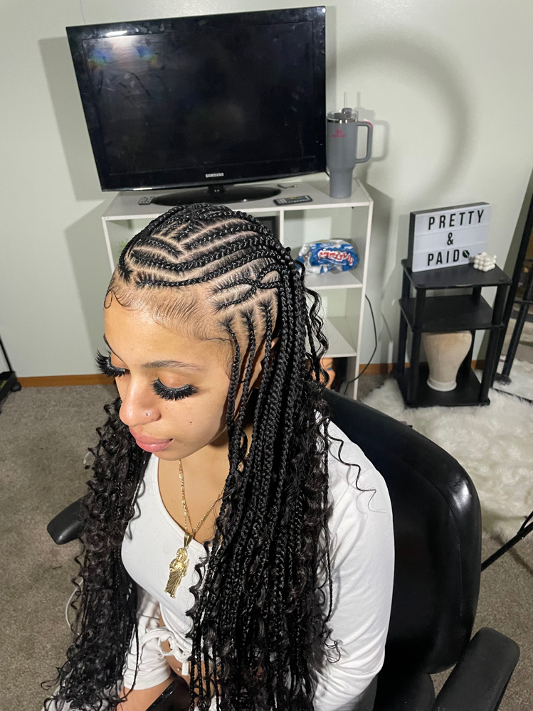 Fulani Knotless Braids at TheBratZHouse in Houston, IL