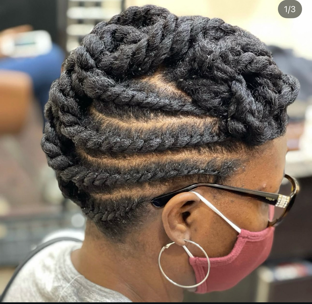 Flat Twist Updo(detangle Required)
