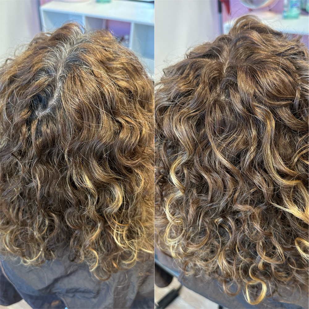 Root Touch Up, Shampoo and Blowdry at My Curly Valentine in Vacaville, CA