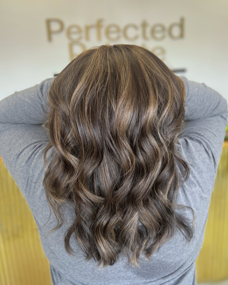 Root Color + Highlights & Haircut