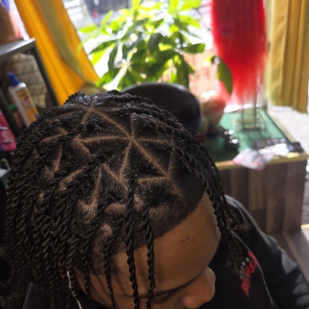 Men Single braids (Top) No Shampoo at D&M Hairstudio in Brooklyn, NY