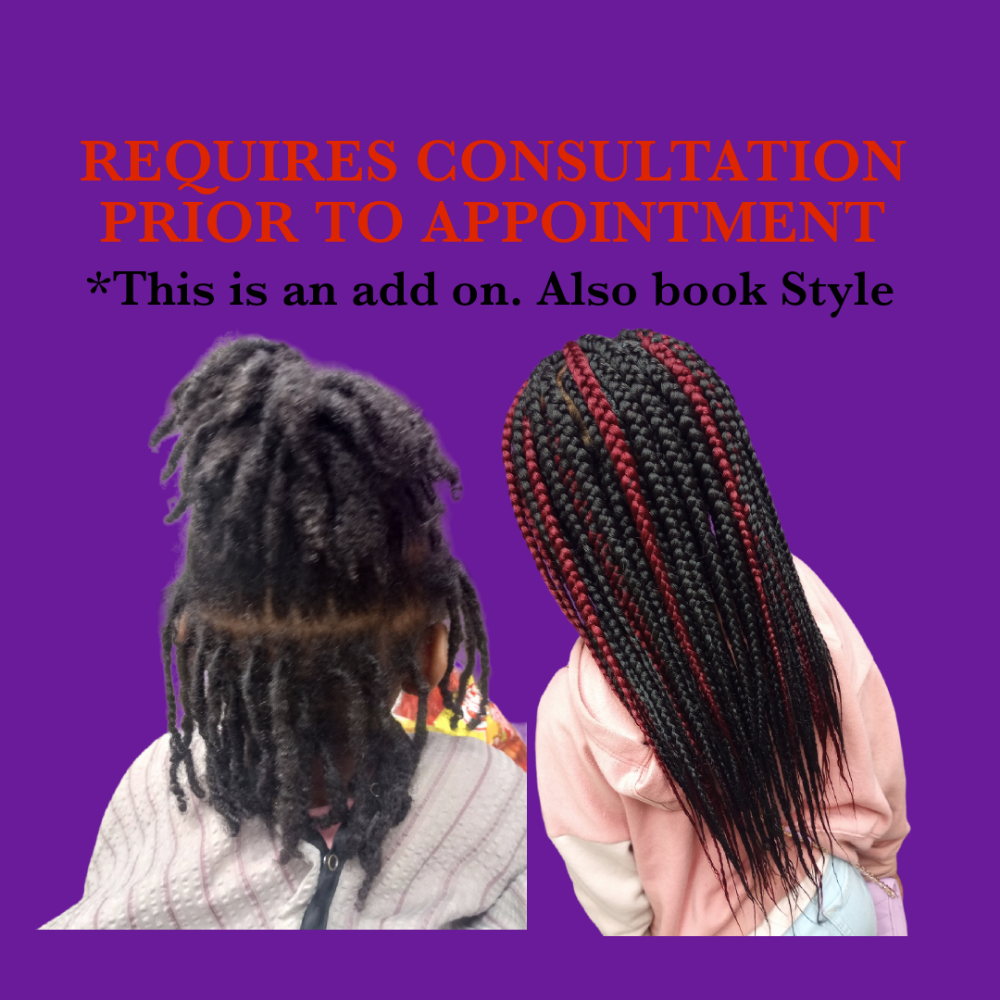 **BRAIDS OVER LOCS $65