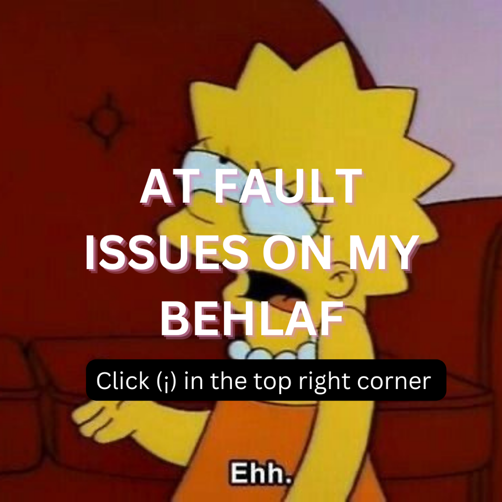 AT FAULT ISSUES 🥺