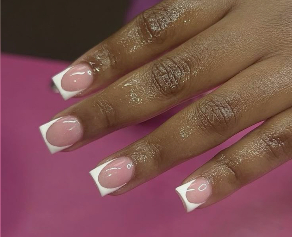 Short Frenchies at Pink Velvet Nail Studio in Arlington, TX