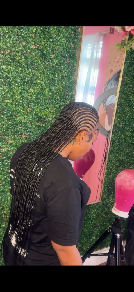 Small Straight Back Braids