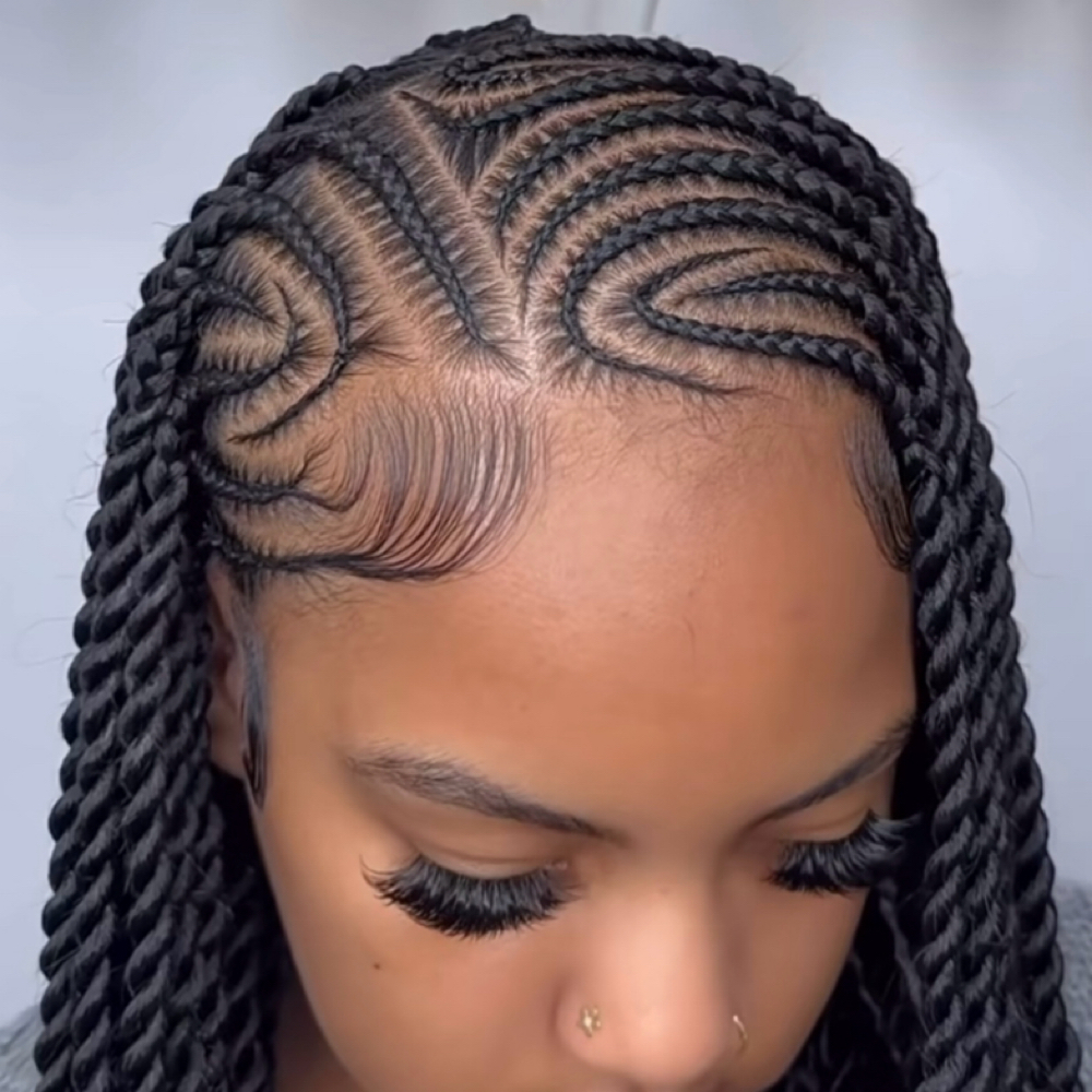 Braided Fulani Braids Mid Back at ROOTS HAIR By Nene in Philadephia, PA