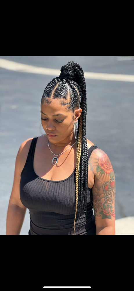 Jumbo Braids In A Ponytail