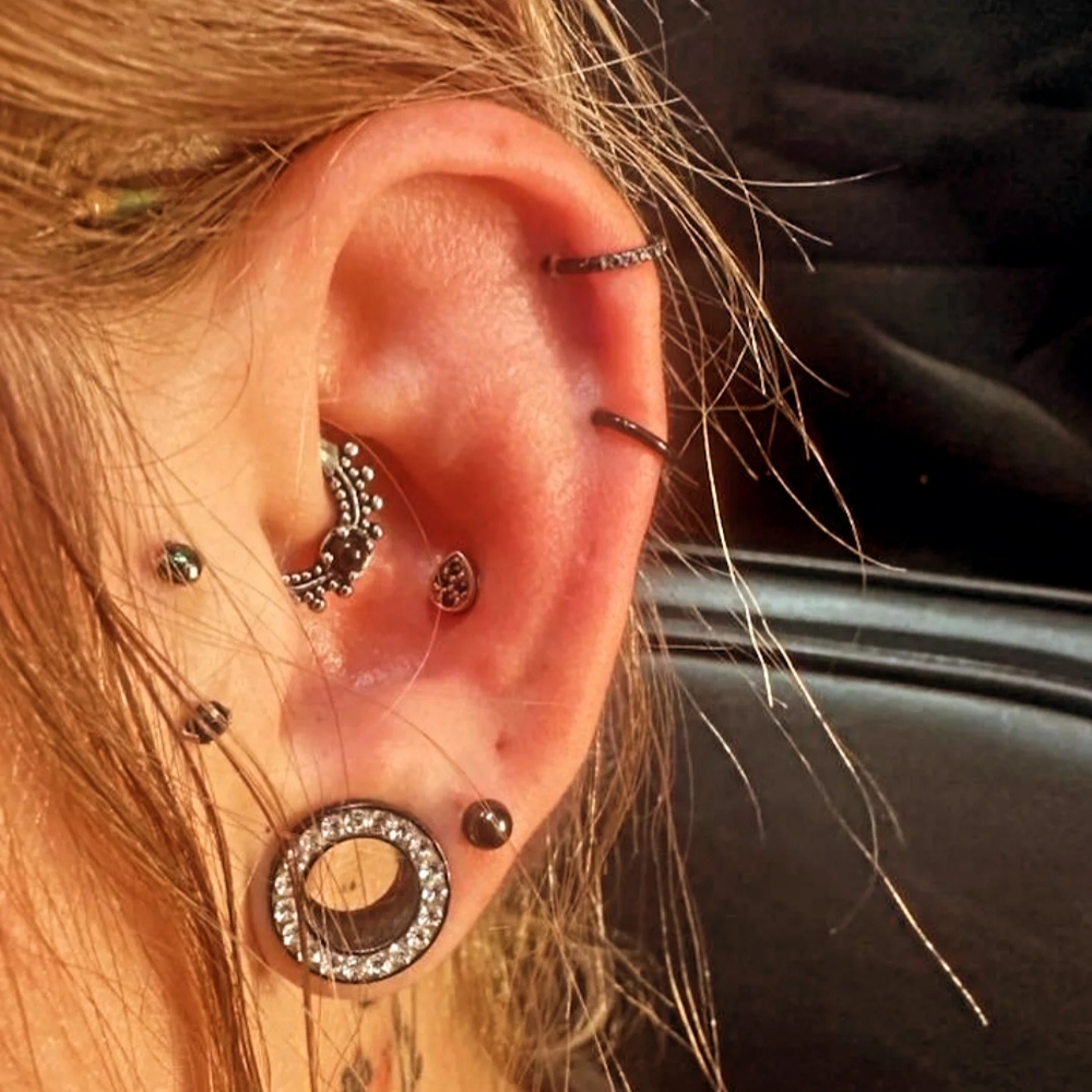 Ear Lobe Gauging at Spellbound Piercing in Dillon, MT
