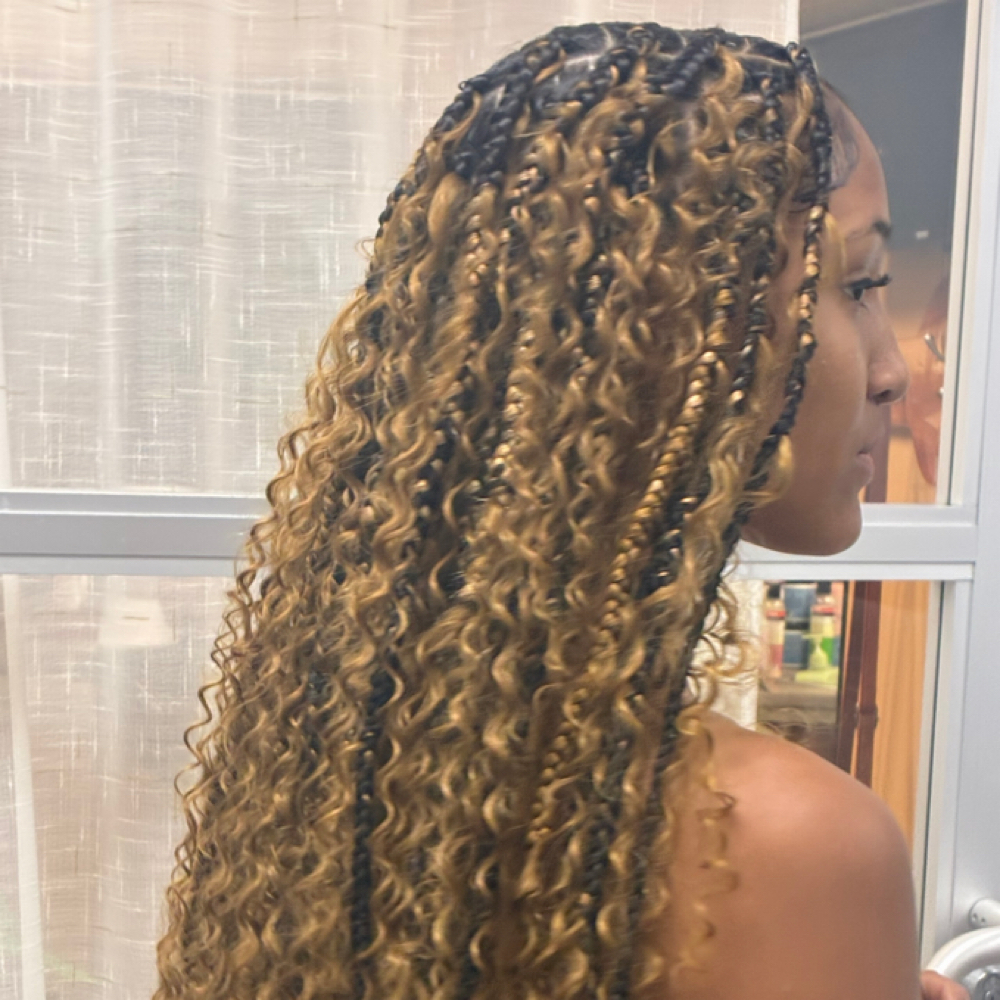 Sophisticated Full Boho Braids at Kreyol Hair Braiding in Maplewood, MN