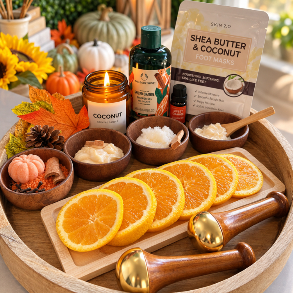 Pumpkin Spice Pedicure at Classy Nails & Spa in Redford, MI