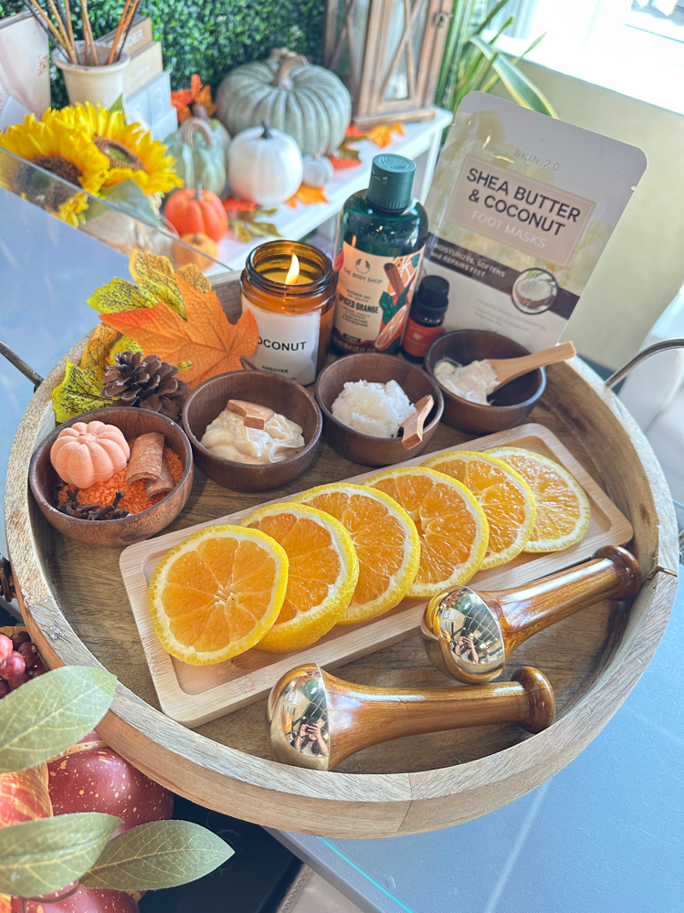 Pumpkin Spice Pedicure at Classy Nails & Spa in Redford, MI