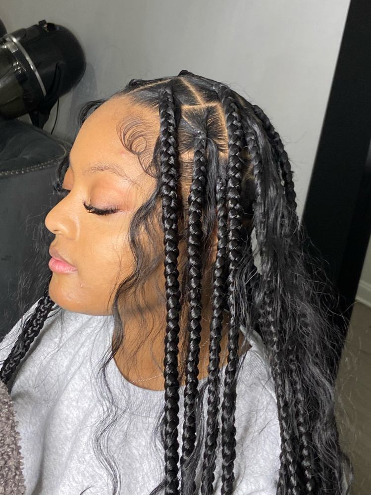 Large Bohemian Knotless Braids