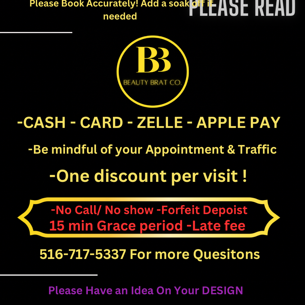 Policy. DO NOT BOOK at Beauty Brat Co. in Queens, NY