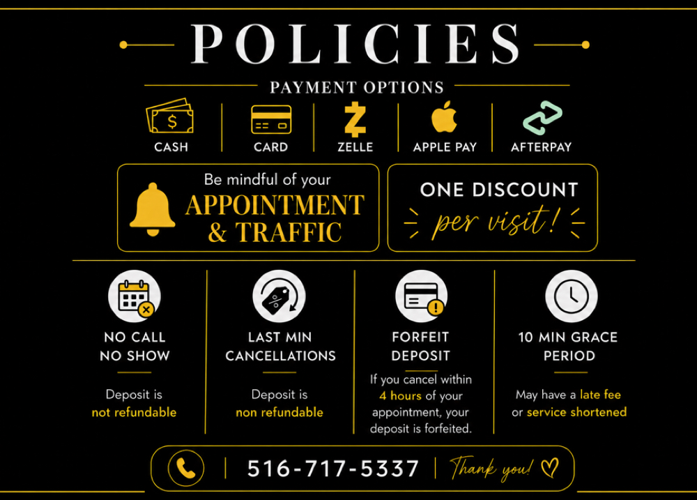 Policy. DO NOT BOOK at Beauty Brat Co. in Queens, NY
