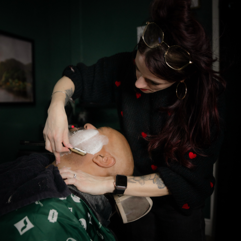 Hot Lather Shave at The Dapper Fox in Mooresville, NC