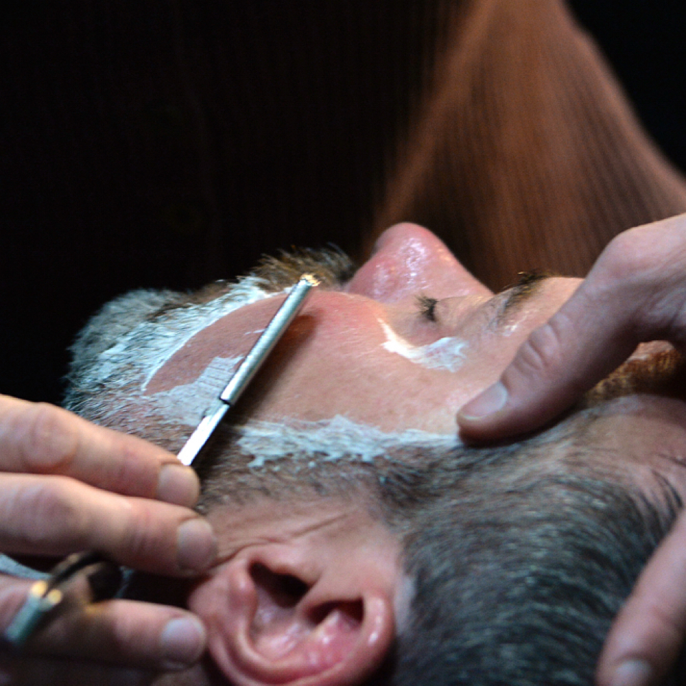 Hot Lather Shave at The Dapper Fox in Mooresville, NC