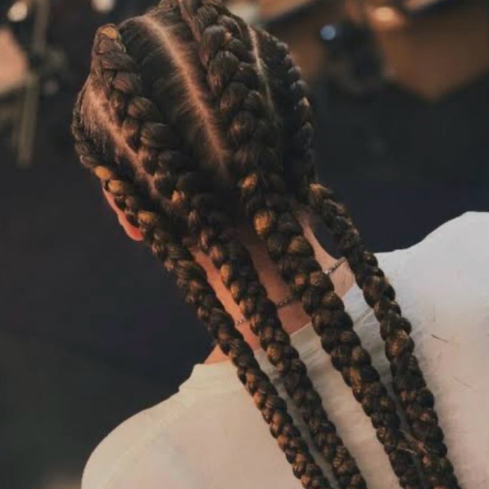 4 Dutch Braids-Hair Added at Crown and Glory Studio in Reno, NV