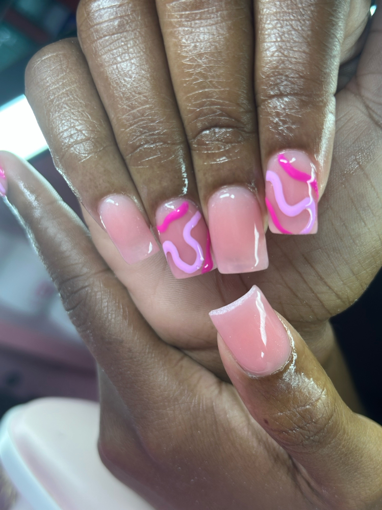 Simple Nail Art at The Bajan Winkss Experience in Jonesboro, GA