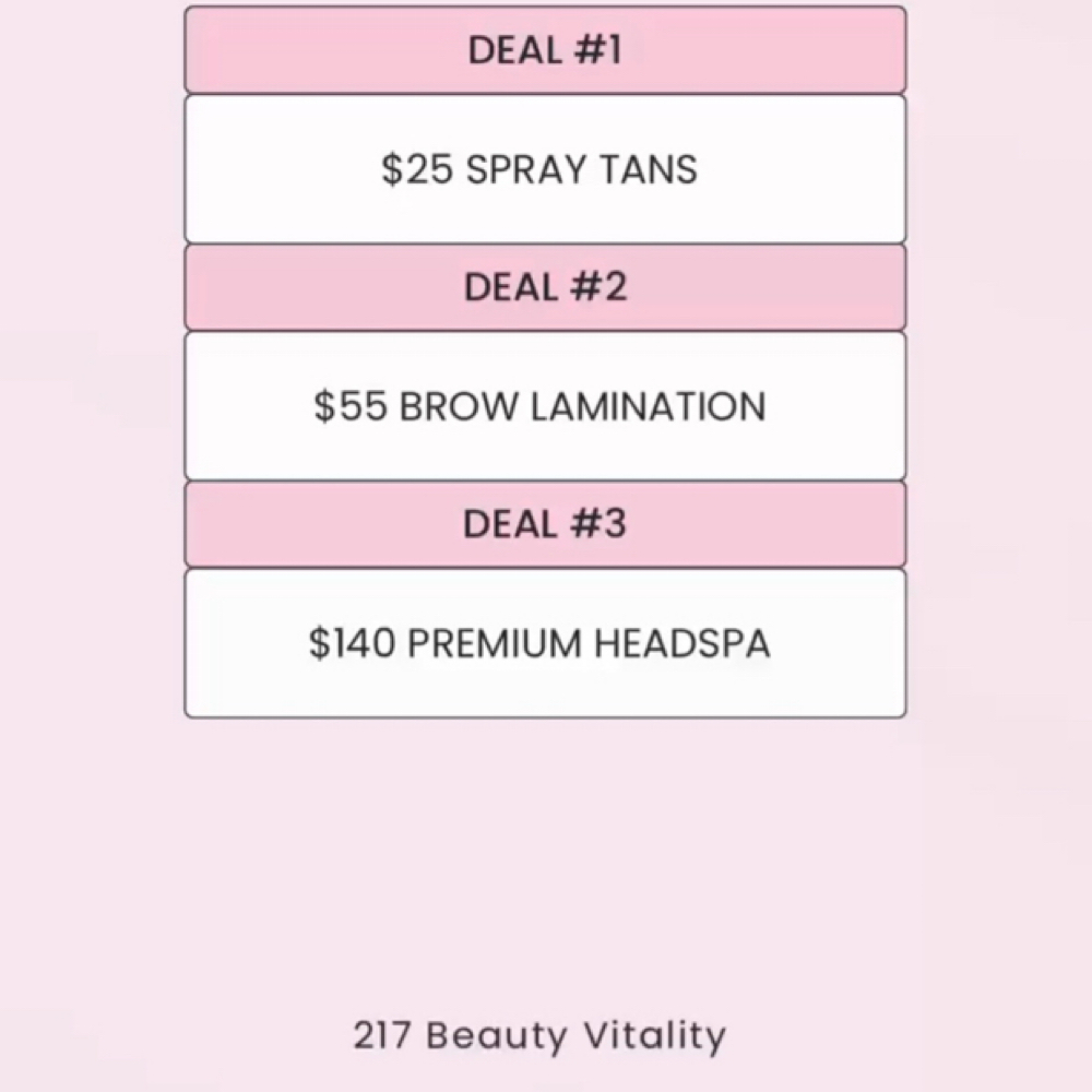 Tays Bday  $140 Prem Head Spa at 217 Beauty Vitality in Quincy, IL