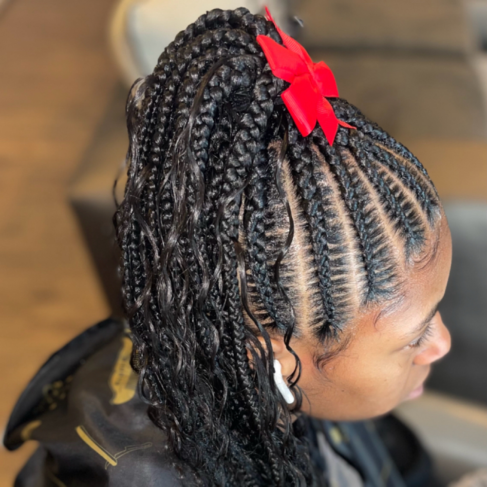 Feed-In Ponytail Braids at Red Rose Styles LLC. in Moore, OK