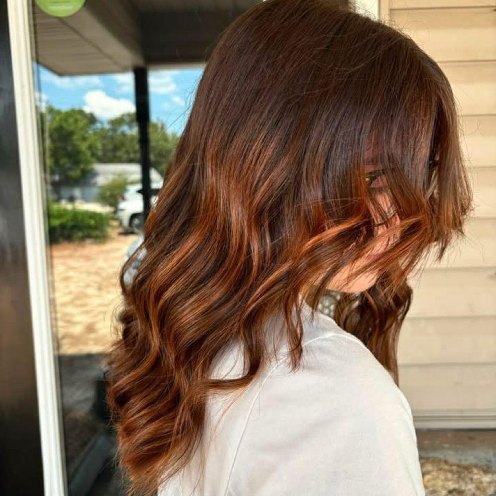 Partial Highlight W/ Base Color at Emily Martin, Stylist in Highland, AR