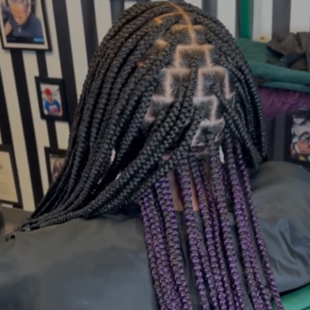 Medium Knotless Braids Lower Back Length at Hairstyles By J Mott in Acworth, GA