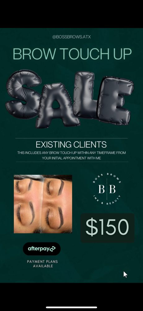 $150 Brow Touch Up Sale