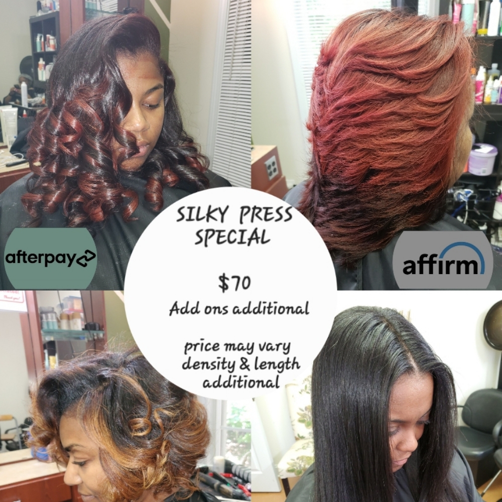 Silk Press Special at Manley Hair Studios in Fayetteville, GA