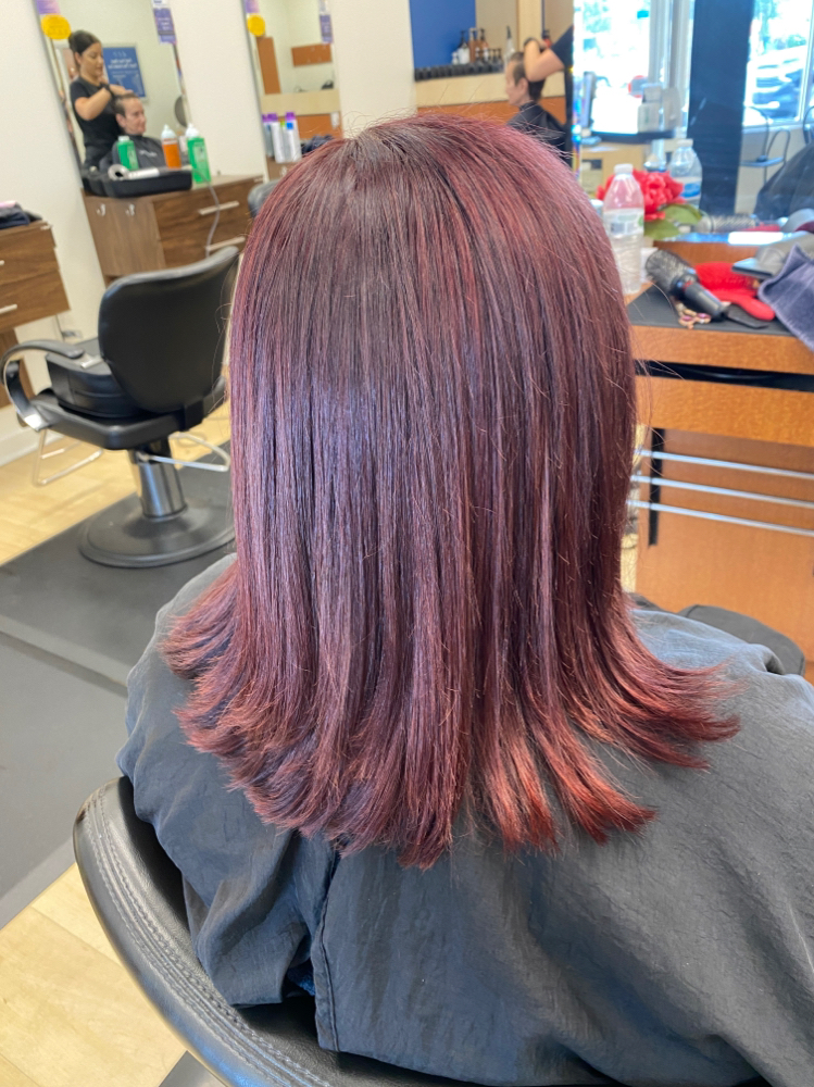 Single Color Short/medium Length at Amber Leigh’s Hair Studio in Levittown, PA