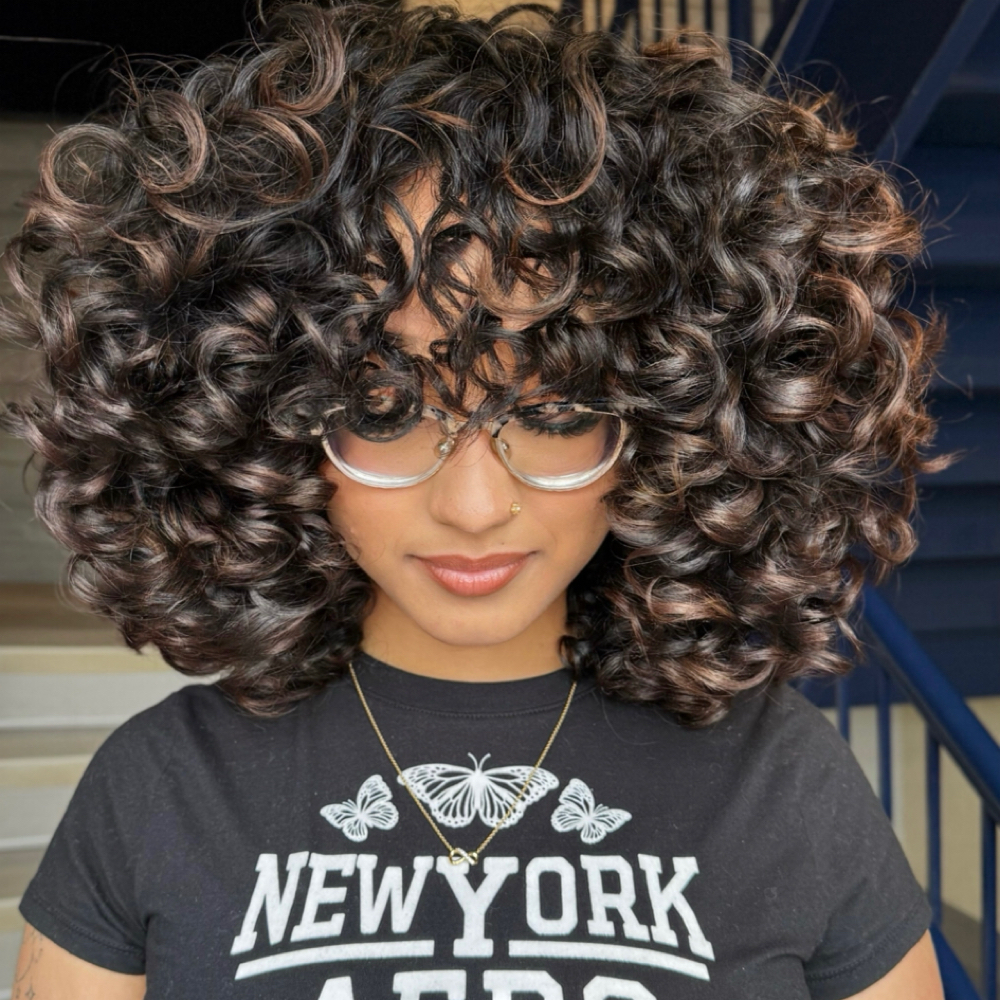 Curly wash and Style at Ella Salon in scotch plains, NJ