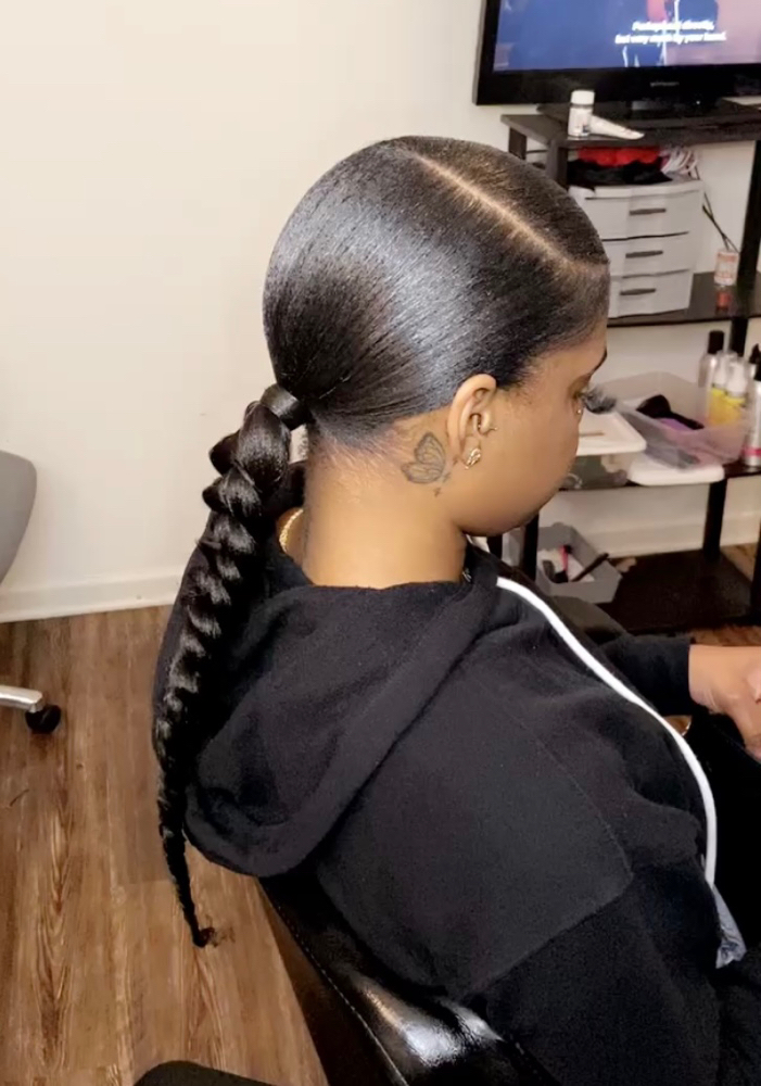 Slick ponytail/braid